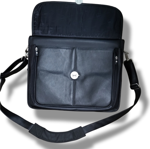 🌿Vintage Dell Stylish Mens Roomy Black Leather Computer Briefcase - Amazing! - Picture 8 of 13